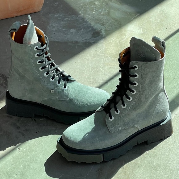Off-White Virgil Abloh Ankle Grey Suede Boots size 40 brand new